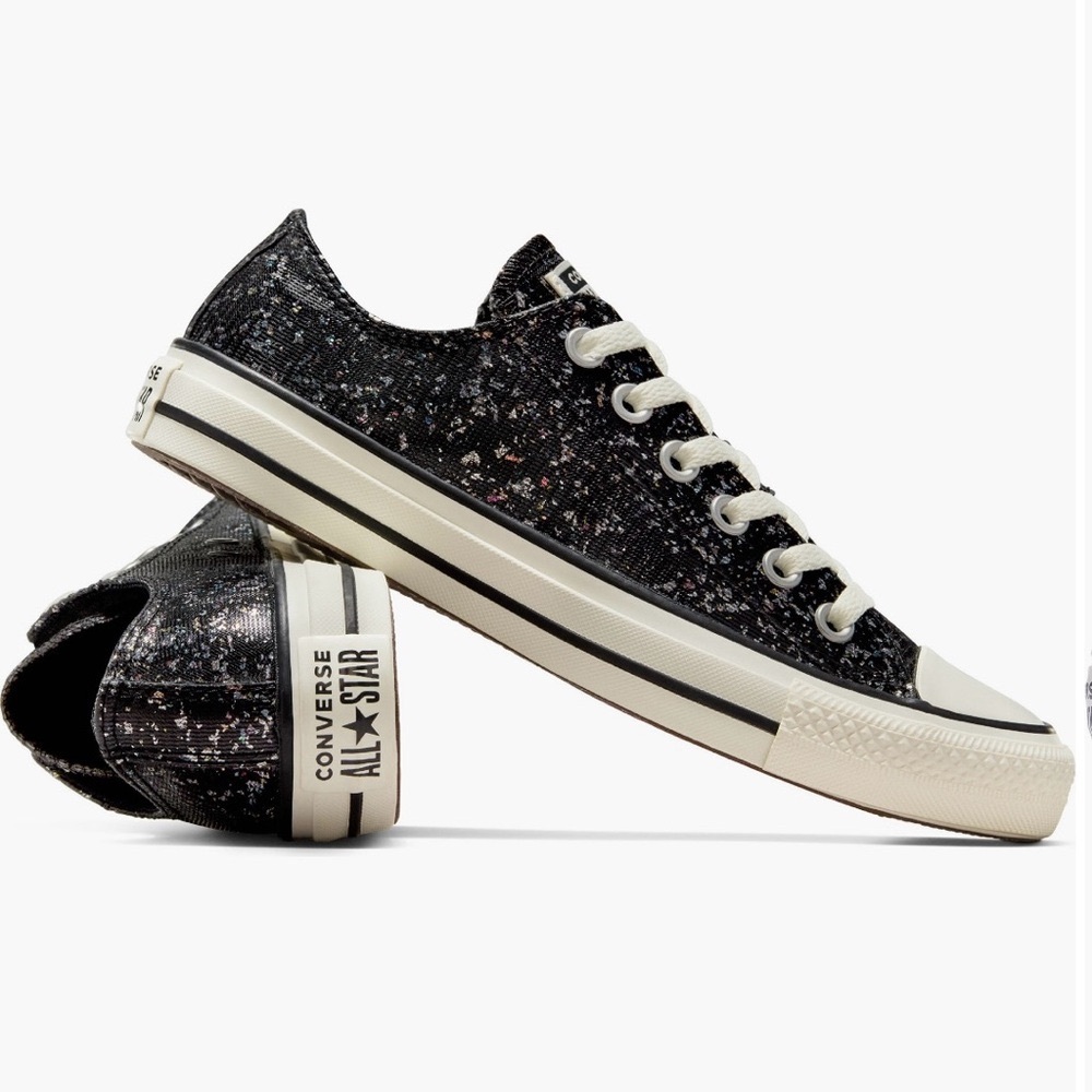 Converse Chuck Taylor All Stars Low Top Sneaker Glittery Black and White